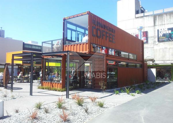 Prefabricated Shipping Container Restaurant , Fast Assembly Shipping Container