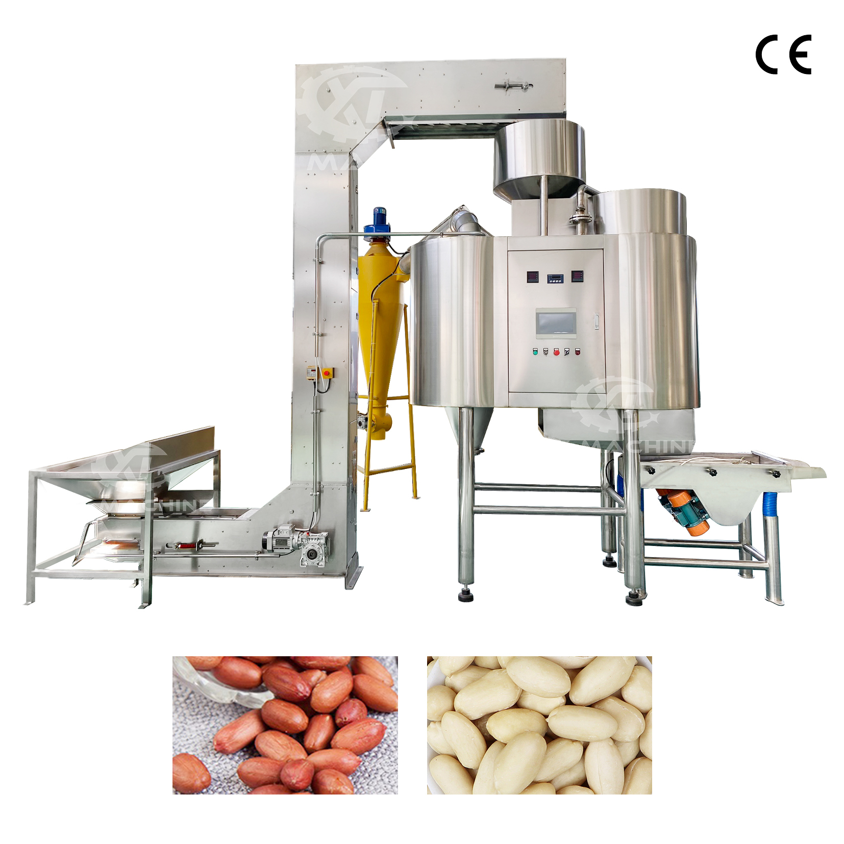Stainless Steel 304 Food Grade Roasted Peanut Blanching Machine Split Rate 15%