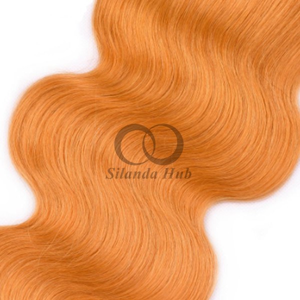 Orange Body Wave Remy Human Hair Bundles Sew In Weave Bundles Brazilian Bundle Deals