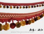Machine producing OEM wholesale beautiful trimmings beaded pom pom fringes