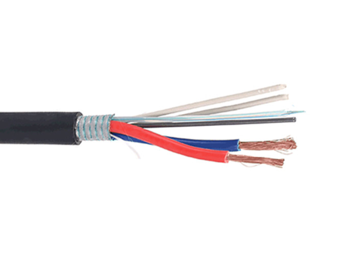 24 Cores High Speed Transmission G.652D Hybrid Fiber Power Cable