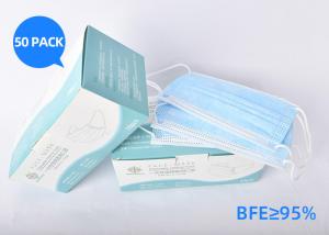 Quality White Blue Non Woven Fabric Mouth Mask Disposable 3 Ply For COVID 19 wholesale