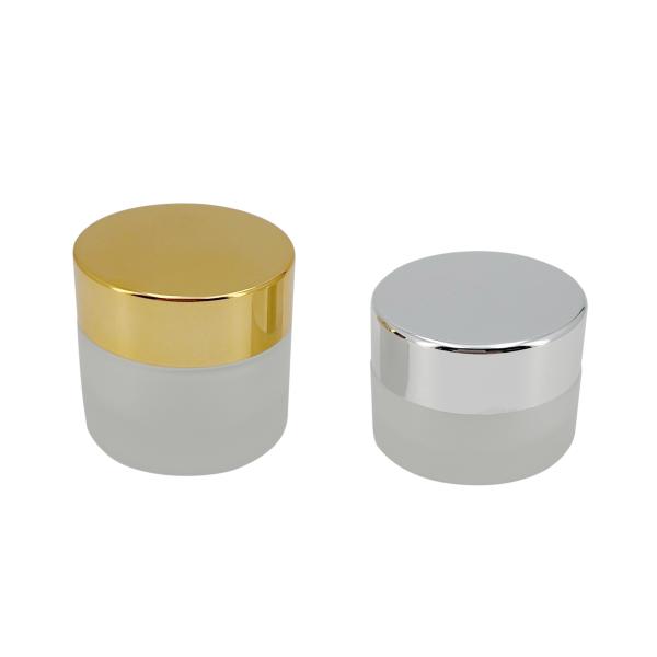 20g 30g 50g Empty Cosmetic Cream Jar Transparent Frosted Glass Jars For Skin
