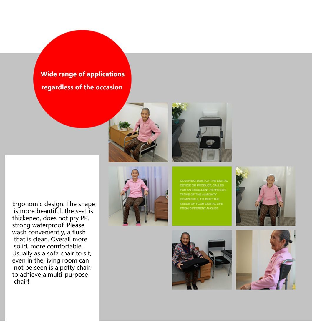 Toilet Chair Folding Toilet Stool Elderly Chair Thickened Toilet Stool with Potty Pregnant Woman