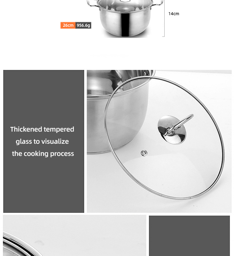 New Product Stainless Steel Cookware Cooking Pot Stock Pot Cookware Soup Pots