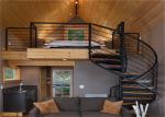 Indoor Carbon Steel Spiral Staircase Wood Treads Low Maintenance Cost