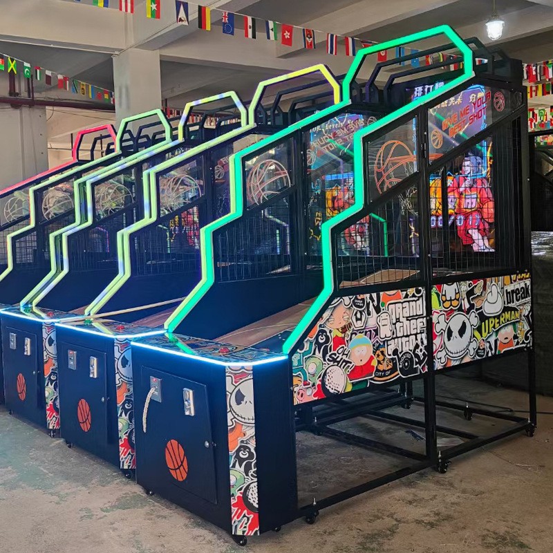 Kid Indoor Arcade Pinball Basketball Machine Shooting Game US Plug Led Display
