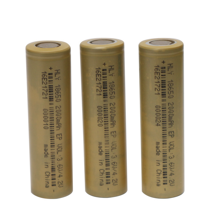 Electric Scooter 2000mAh Li Ion Cylindrical Battery Cells 3.6V 18650
