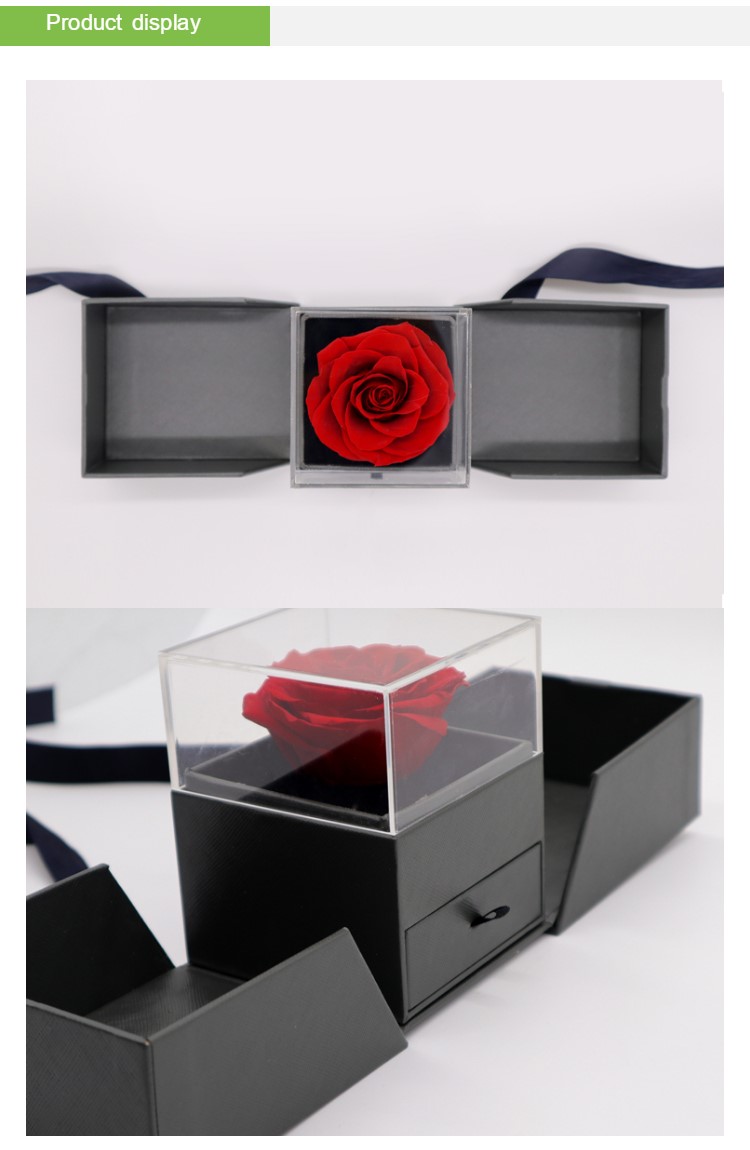 Single Red Luxury Preserved Roses Gift Box Perfect For Valentine's Day Gift