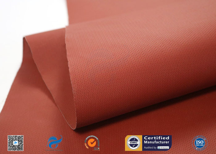 260℃ Silicone Coated Fiberglass Fabric / Red Non Toxic Fire Barrier Fabric