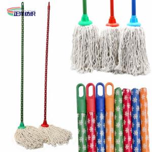 Quality 120cm Cotton Cleaning Mop Length Wooden Handle Plastic Socket Cotton Thread Household Cleaning Mop wholesale