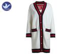 White Women'S Button Down Cardigan Sweaters , Long Oversized Knit Cardigan Lurex