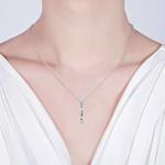 4x4x30mm 0.46oz Custom Silver Necklaces Silver Rectangle Pendant Necklace SGS