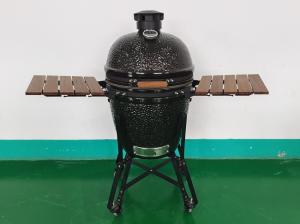 Quality Ceramic Pizza Charcoal Kamado Grill 21.5 Inch BBQ Bamboo Shelves And Handle wholesale