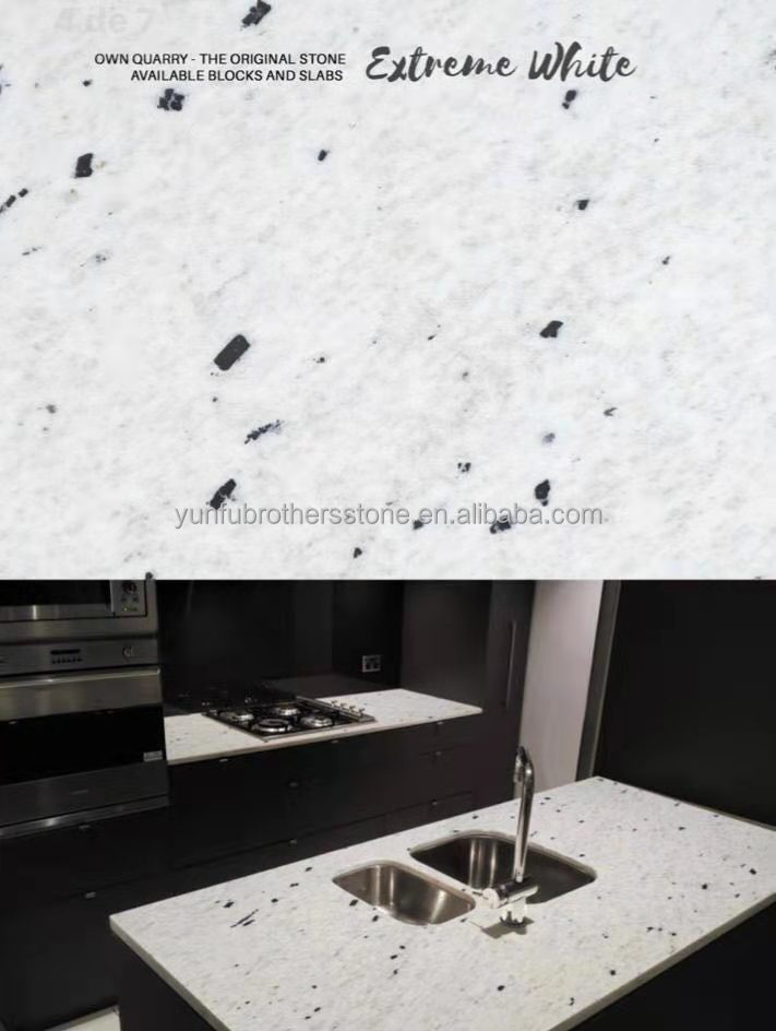 Flamed Natural Granite Tile Cut-to-Size for Modern White Kitchen Counter Top and More