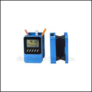 Quality Hot Sale Promotional printed logo fold desk table pen holder temperature week date time wholesale