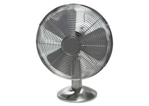 Quality Metal Office Desk Fan in Brushed Nickel 3 - Speed Settings 85 Degree Oscillation wholesale