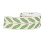 25mm*2y Jacquard Leaf Ribbon Eco Friendly Christmas Ribbon Wired