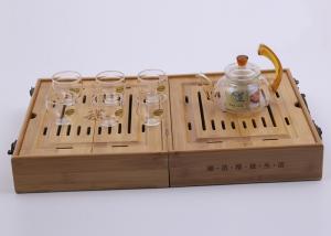 Quality Heat Resistant Borosilicate Tea Infusion Set WIth Wood Packing , Mirror Polishing wholesale