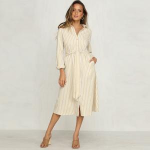 Quality 2018 Women Clothing Striped Casual Office Dress wholesale