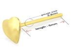 Piercing 18K Yellow Gold Diamond Nose Stud Heart Shape 3mm OEM ODM
