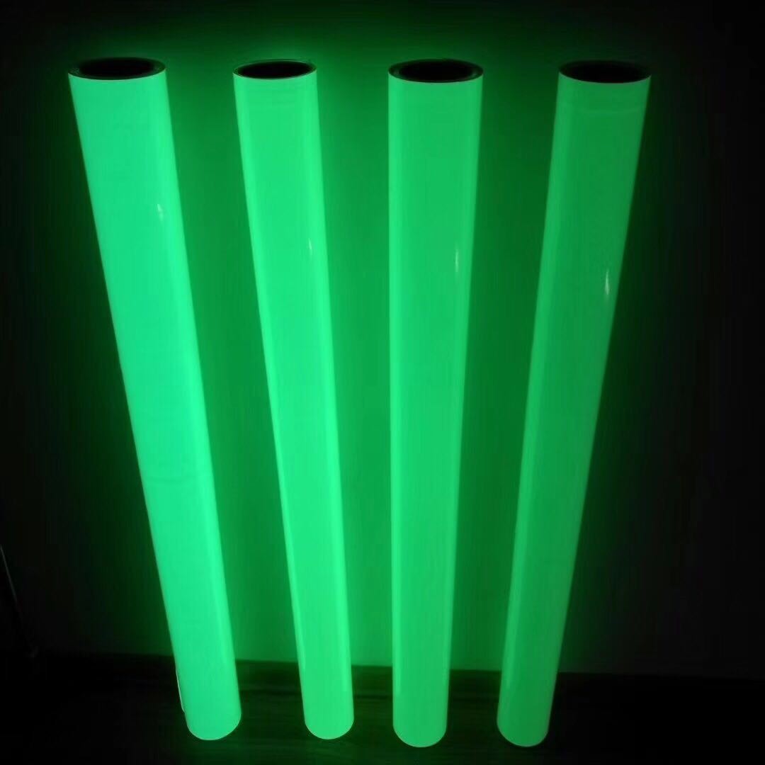 Eco-Solvent / UV Printable PVC Luminous Film Glow In The Dark Vinyl 4 Hours 0.62/1.24x45.7m For Safety Guide
