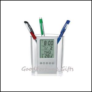 Quality LED Display Calendar Pen Holder Printed Logo Customizable For Corporate Gifts wholesale