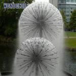 Outdoor Modern Abstract Dandelion Stainless Steel Fountain Sculpture Large