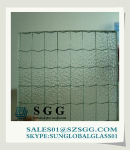 Quality wired patterned glass 6mm, 6.5mm, 7mm wholesale