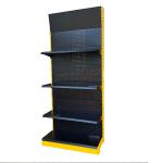 Single Side Gondola Store Shelving Metal Yellow Supermarket Storage Racks