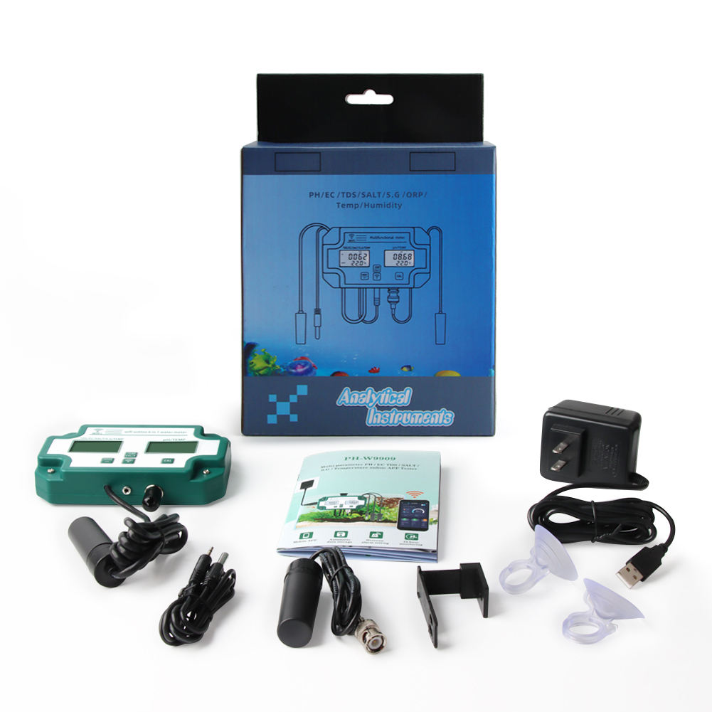 6-in-1 Wifi Water Tester for PH/EC/TDS/SALT/G.S/Temp Meter TUYA APP Online Monitoring