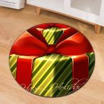 80cm red Round Santa Claus Elk Christmas Festive Floor Mat Anti SlipCircular