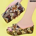 Supoo Brown Italian Ladies Shoes and Matching Bags for African High Heel Bridal
