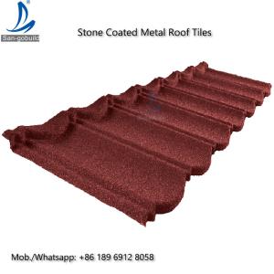 Quality German Lightweight Stone Chips Coated Type Steel Roofing / Metal Galvanized Steel Shingle Roof Tiles wholesale
