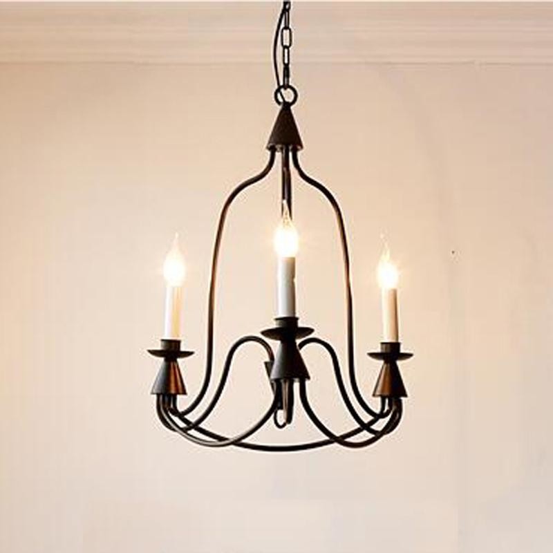 Country metal Chandelier Led Retro Candle Chandeliers vintage Loft interior lighting(WH-CI-164)