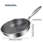 Custom OEM/ODM Kitchen Honeycomb Frying Pan 18/8 Stainless Steel Frypan Non