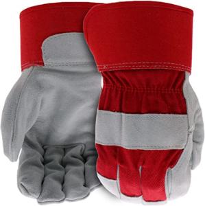 Quality Gray Red Hand Leather Gloves Work Safety High Abrasion Resistant Gloves S - XXL wholesale