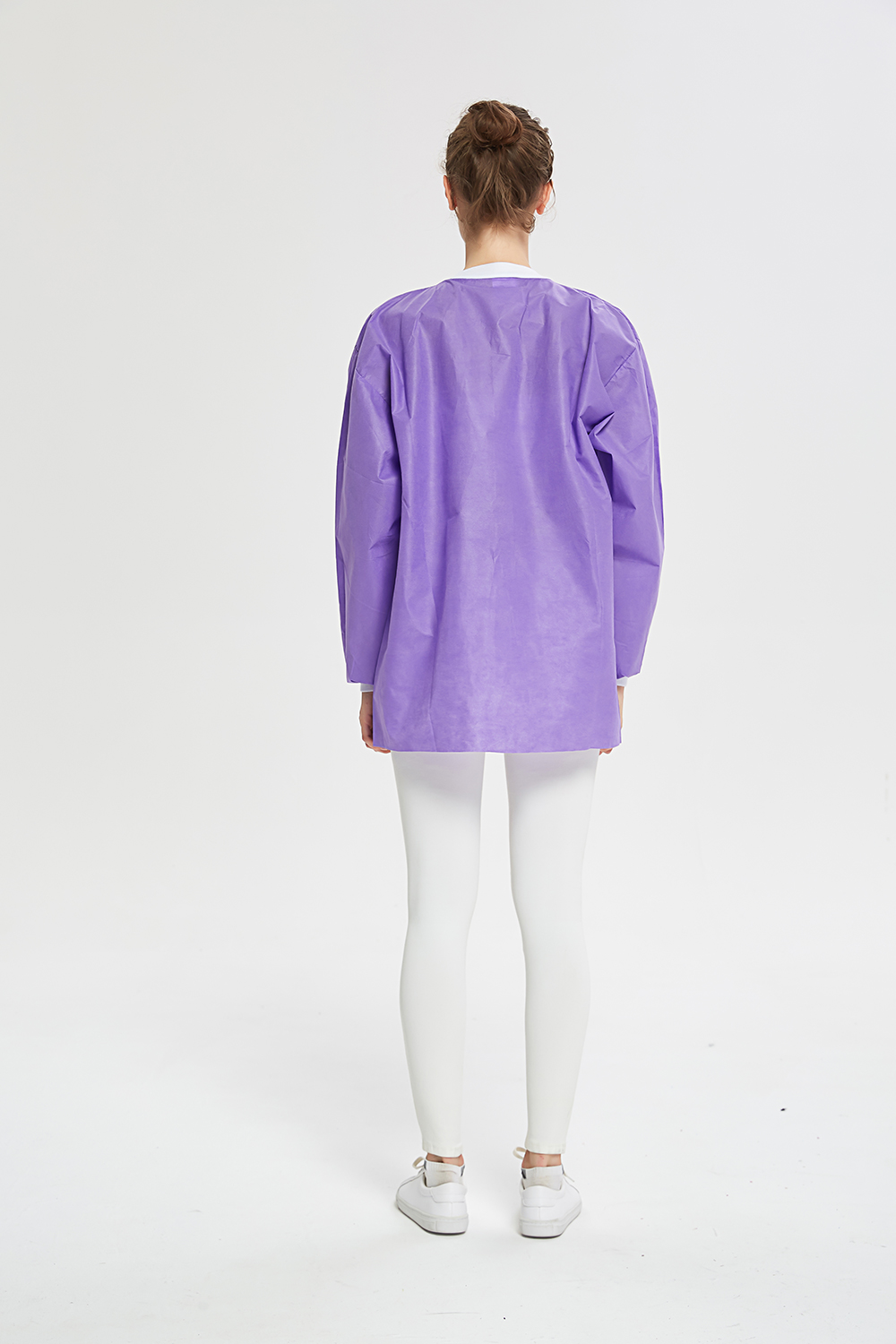 High Quality Purple Lab Jacket 3 Layer SMS Washable Womens Lab Jacket