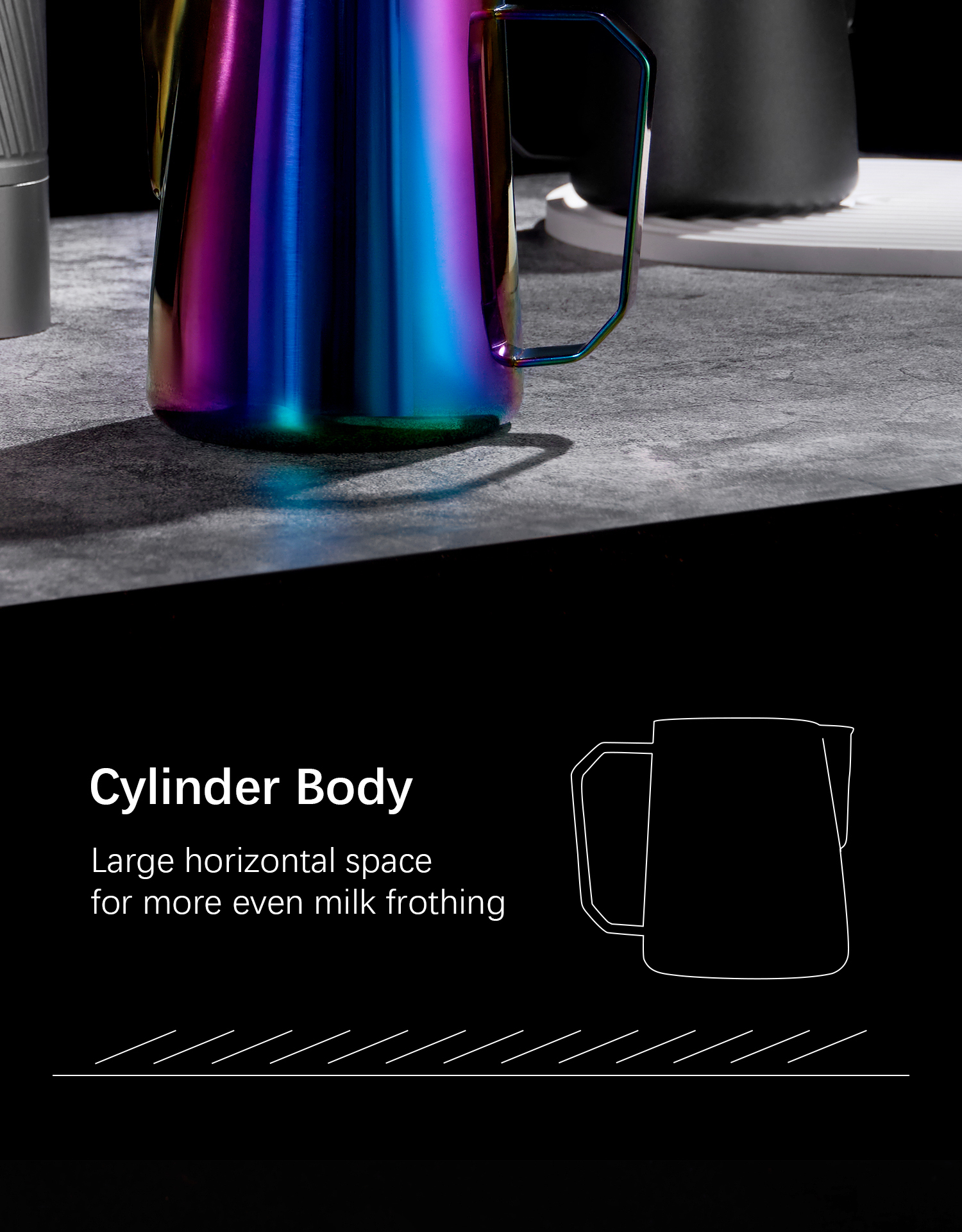 Coffee Tea Tools Stainless Steel 304 350ml 600ml 12oz Frothing Pitcher with Spout