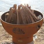 Wood Burning Hemisphere Corten Steel Fire Bowl Pit For Camping