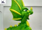 Green Customized Cartoon Fiberglass Dinosaur Statue School Educational Display