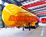 50m3 4 Alxe Fuel Tanker Semi Trailer , Diesel / Petrol Trailer Tank 6 Compartmen