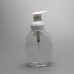 bubble pump head Plastic Hand washing liquid bottle of 300 ml in clear color