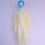 Unisex PP PE Yellow Disposable Protective Gowns Waterproof Fluid Resistant