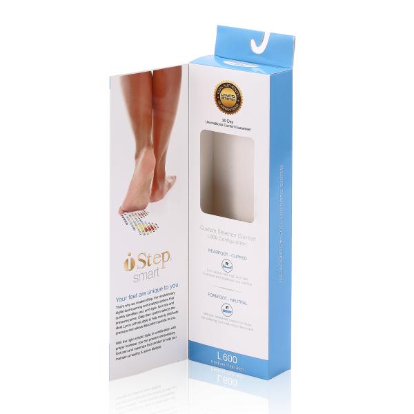 Blue Color Paper Box Packaging For Textile Shoes Insole Packing Box CMYK