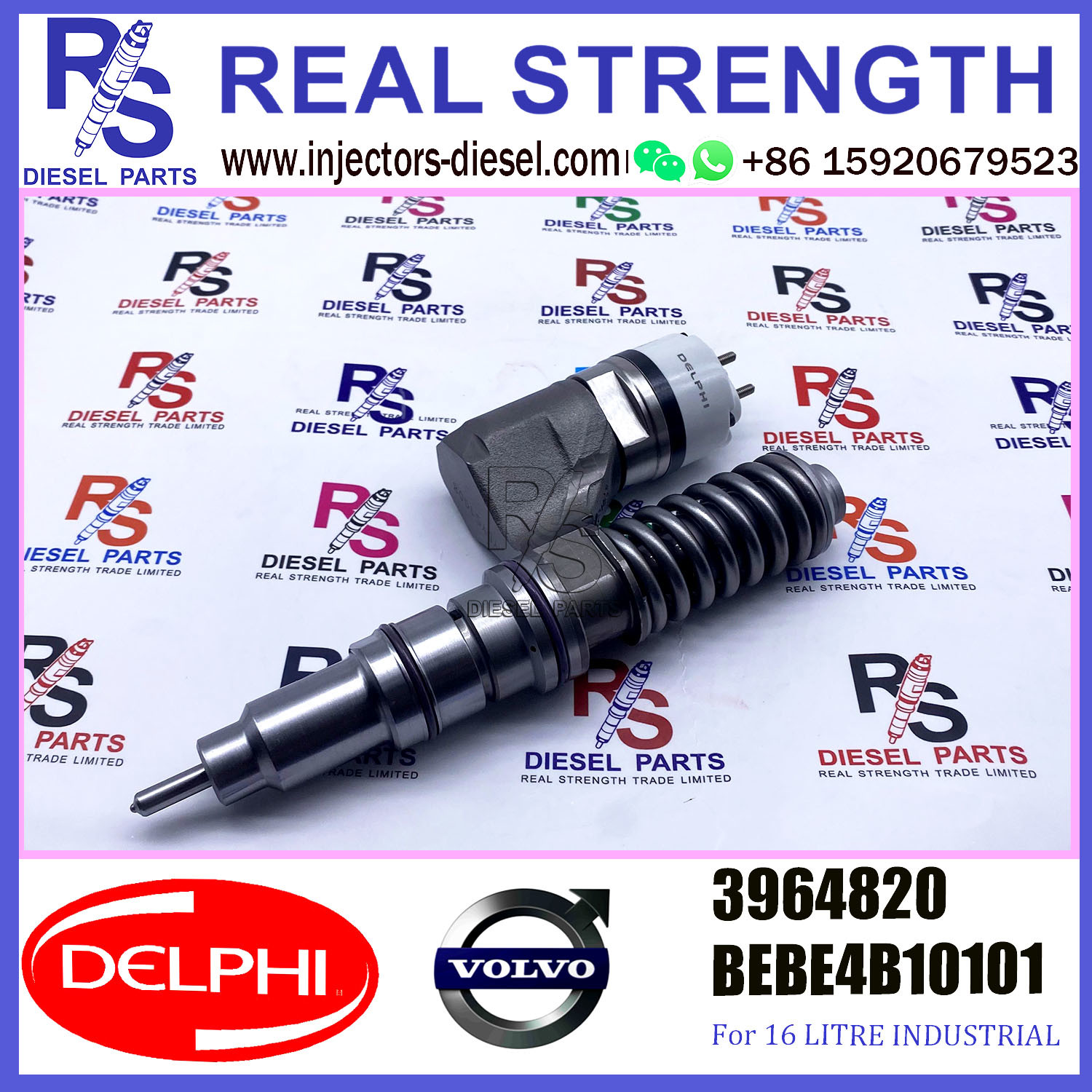 DELPHI injector 3964820 BEBE4C10101 Diesel pump Injector V-O-L-V BEBE4C10101 A1 for D12 3080 EURO SPEC 380-420 HP