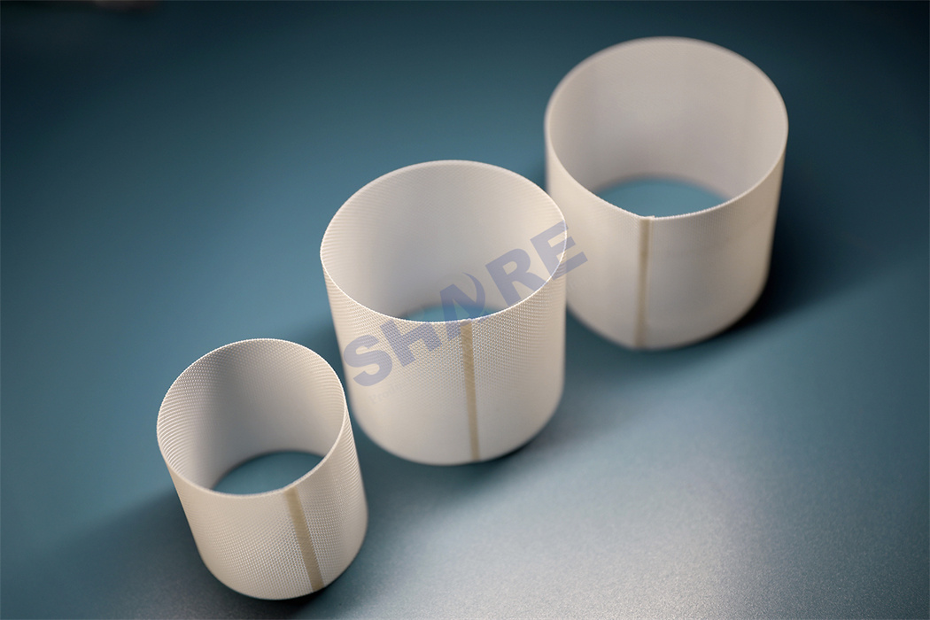 overlapping filter mesh tube