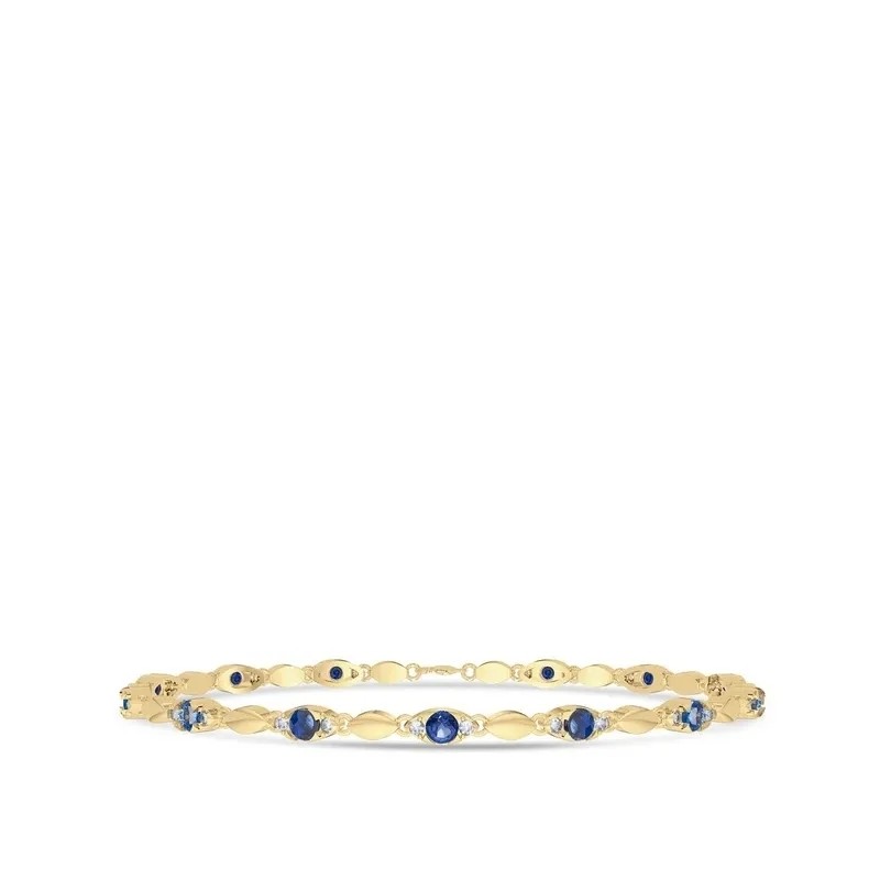925 Sterling Silver Diamond Pear Sapphire Bracelet Classic For Girl Women