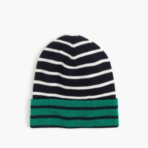 Quality Complex Material Striped Beanie Hat , Lined Soft Beanie Hat Children Size wholesale