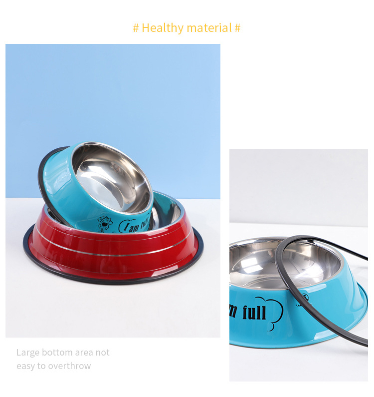 Pet Bowl Non-Slip Stainless Steel Material Customized SublimationEasy Cleaning Cups Pails